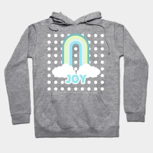 Rainbow Dream Pale Blue Retro Joy Style Hoodie